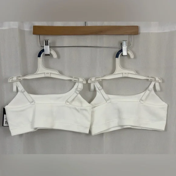 Art Class Girls (Set of 2)White Ribbed Pullover Bralette Adjustable Straps Large - Picture 6 of 8